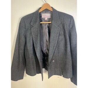 Vintage Suits Ltd Gray Wool Blazer Womens Size 14 Made in Japan Career Jacket